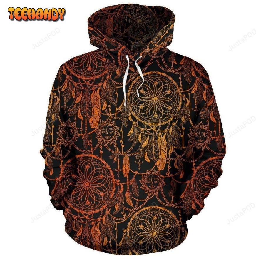 Dream catcher Sun and Moon Pullover 3D Hoodie For Men Women