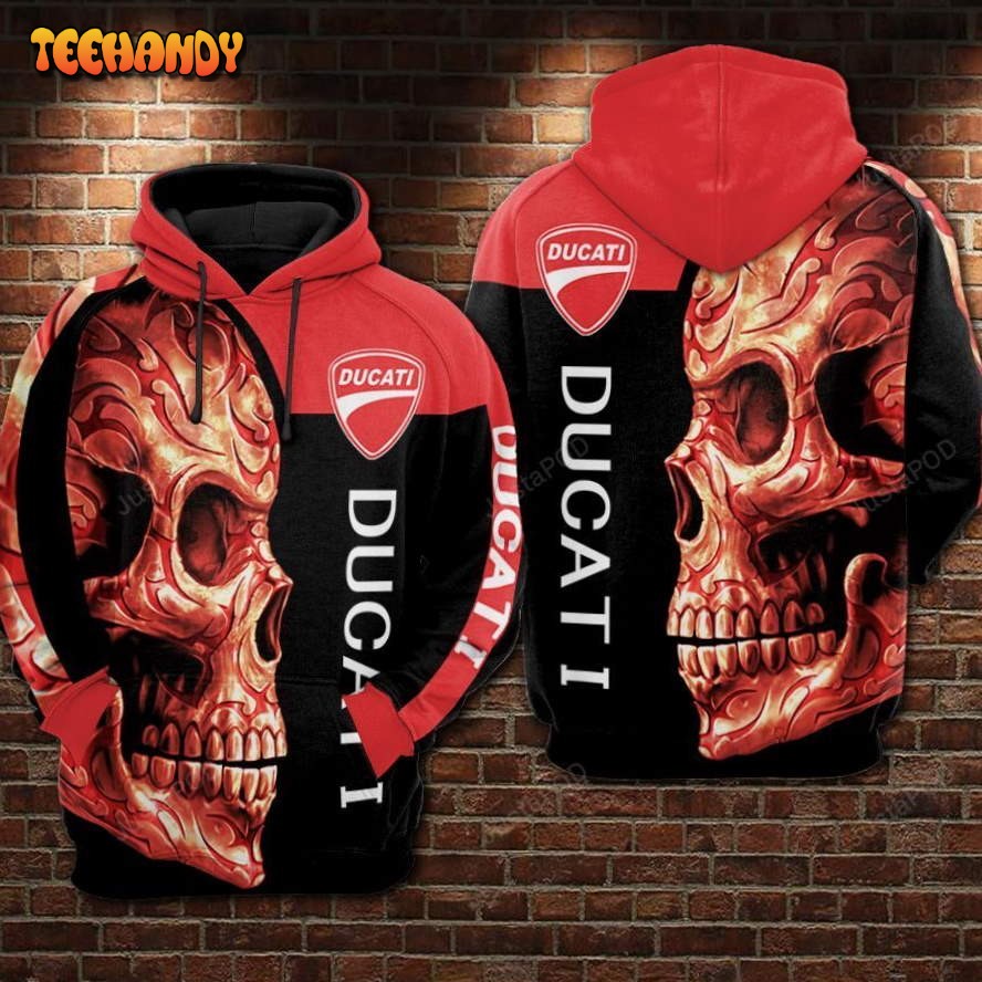 Ducati Skull Black Red 3d Hoodie For Men For Women Ducati Hoodie