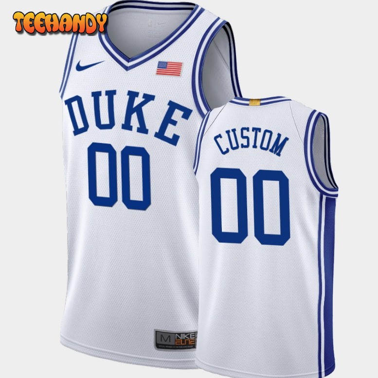 Duke Blue Devils Custom White Authentic College Basketball Jersey