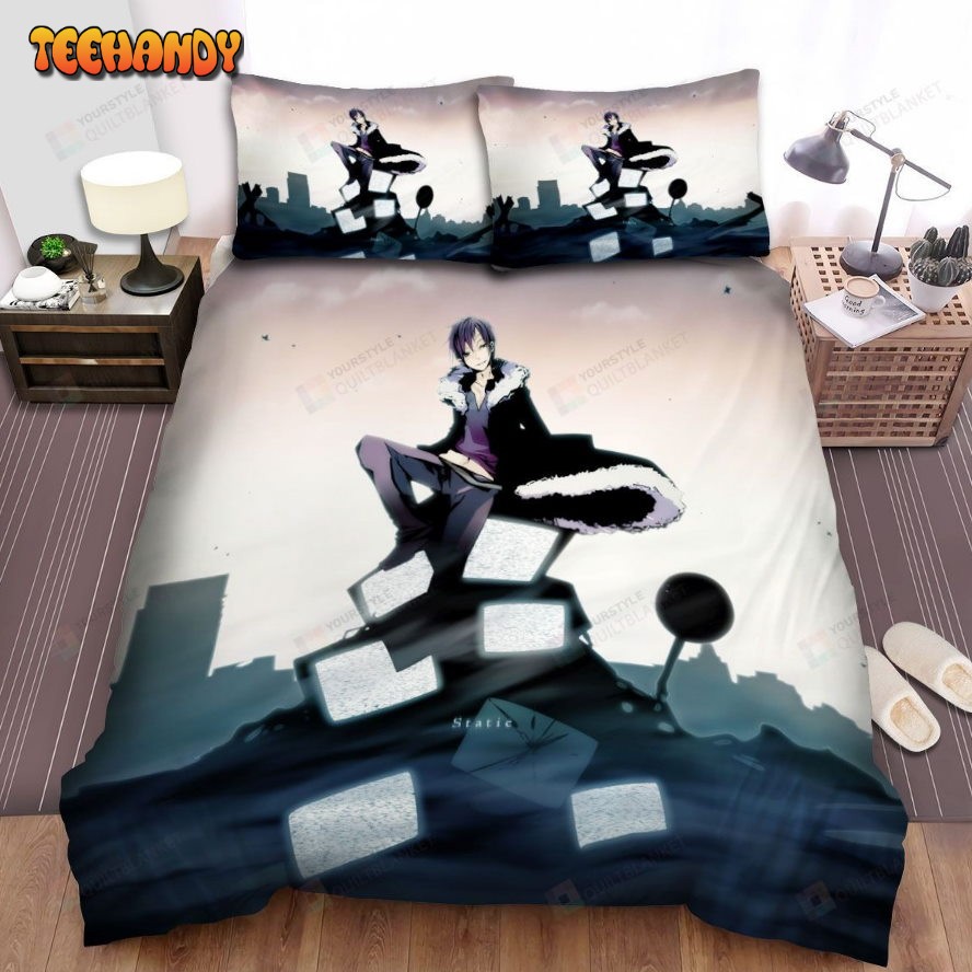 Durarara!! Izaya Sitting On The Tvs Comforter Duvet Cover Bedding Sets