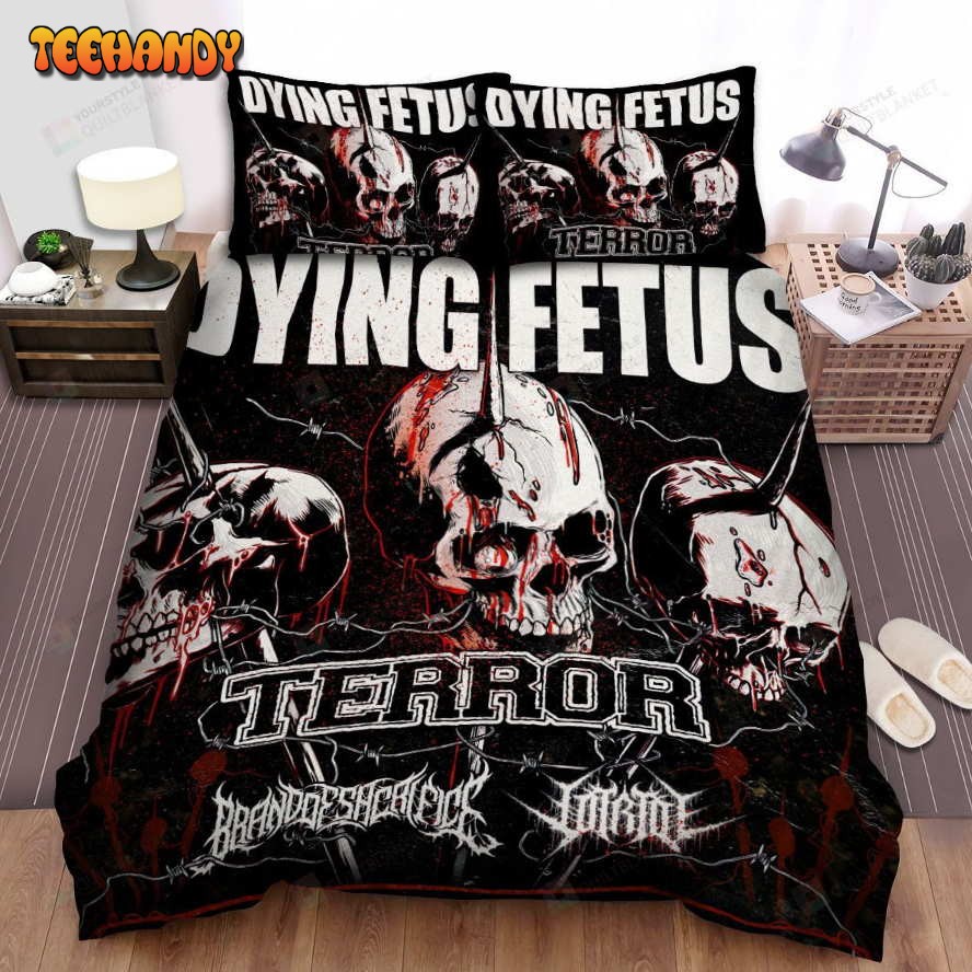 Dying Fetus Band Blood Skeleton Art Spread Comforter Bedding Sets