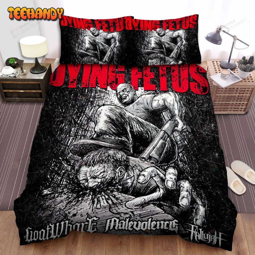 Dying Fetus Band Tour Uk Poster Spread Comforter Duvet Cover Bedding Sets