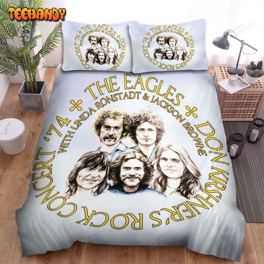 Eagles 1974 Vintage Rock Concert Poster Spread Comforter Bedding Sets