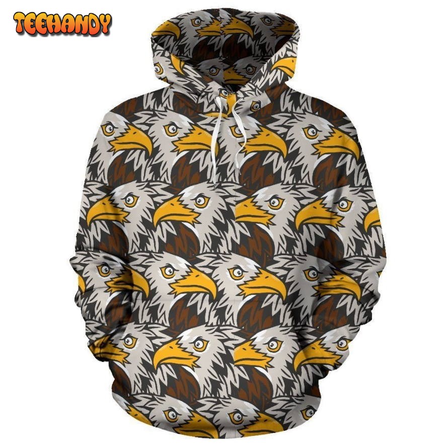 Eagles Head Pattern Pullover 3D Hoodie For Men Women Hoodie