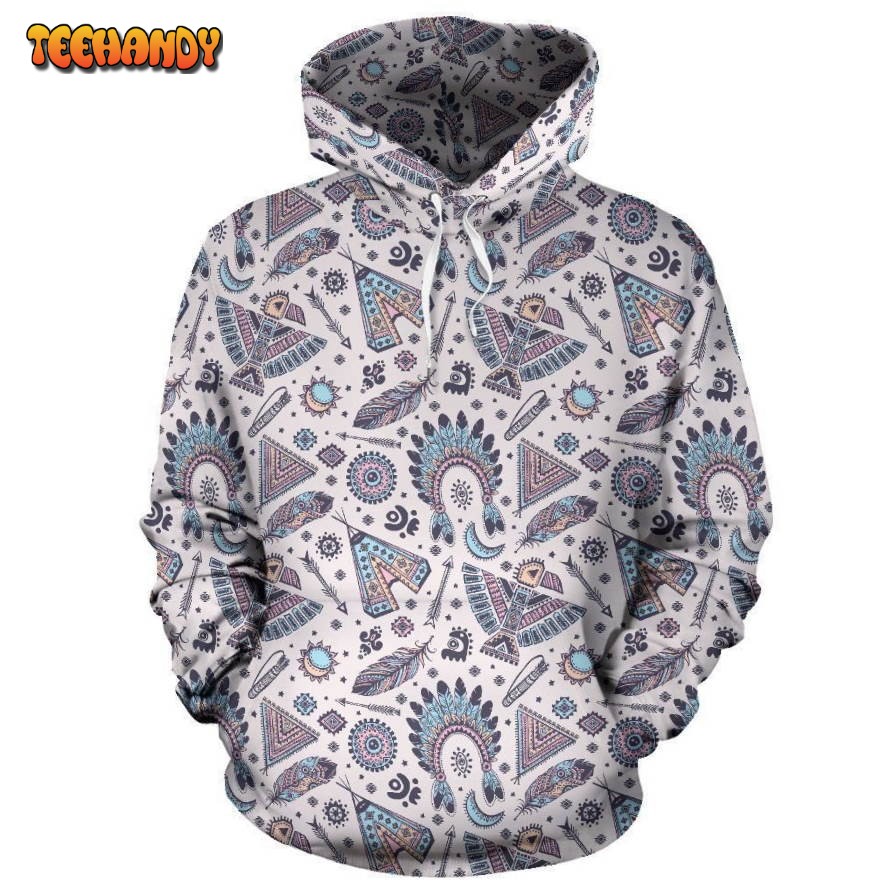 Eagles Native American Indian Symbol Pullover 3D Hoodie For Men Women