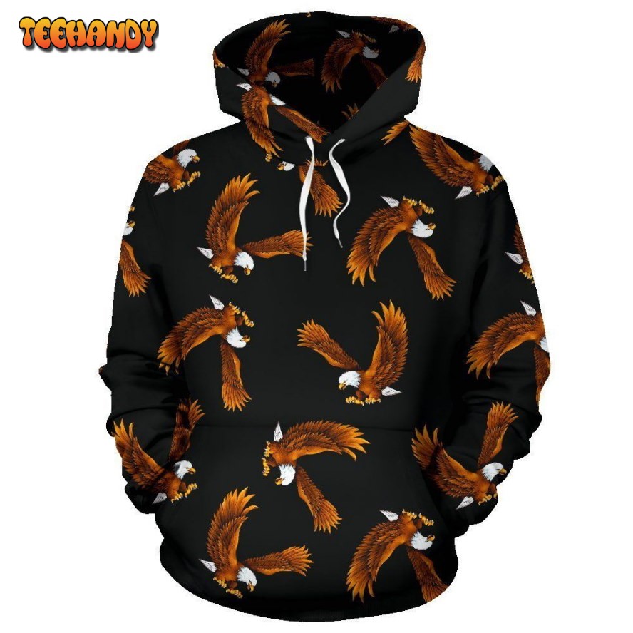 Eagles Print Pattern Pullover 3D Hoodie For Men Women Hoodie