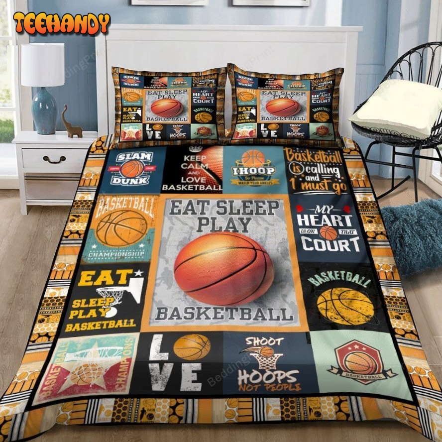 Eat Sleep Play Basketball Bedding Set For Fans