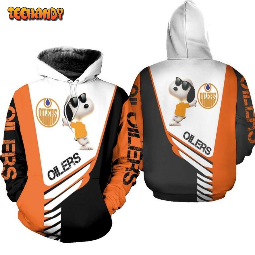 Edmonton Oilers Snoopy For Lover Hoodie 3D Hoodie Sweater Tshirt Hoodie