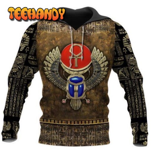 Egyptian Winged Scarab With Ankh 3D Hoodie All Over Printed Hoodie