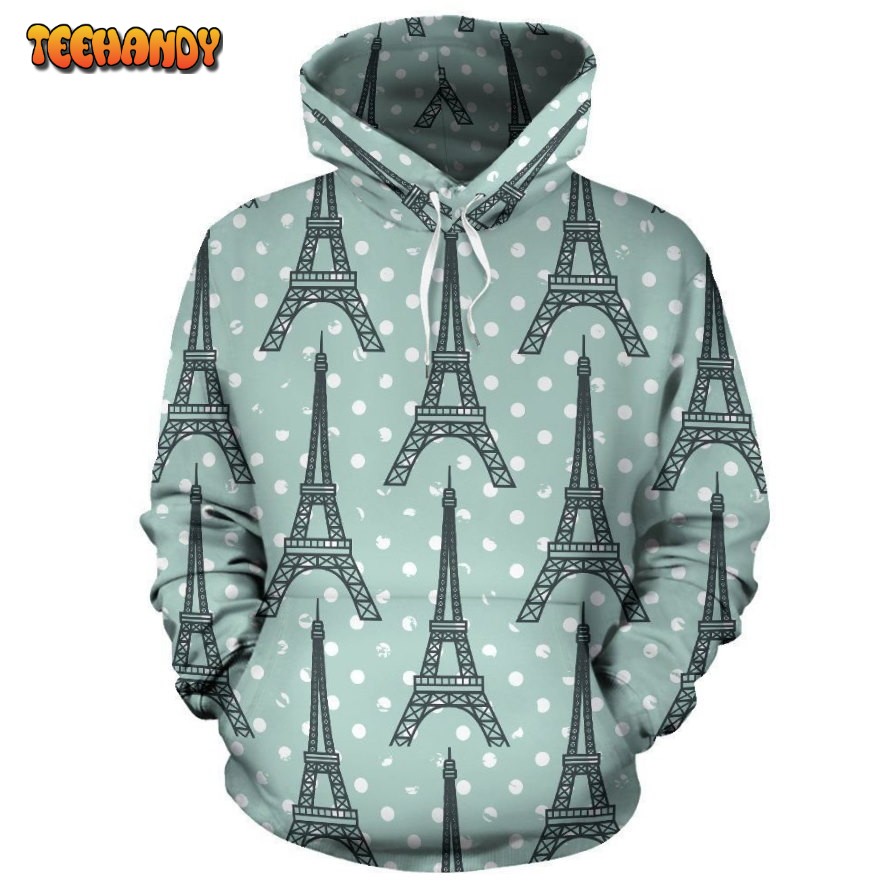 Eiffel Tower Polka Dot Print Pullover 3D Hoodie For Men Women Hoodie