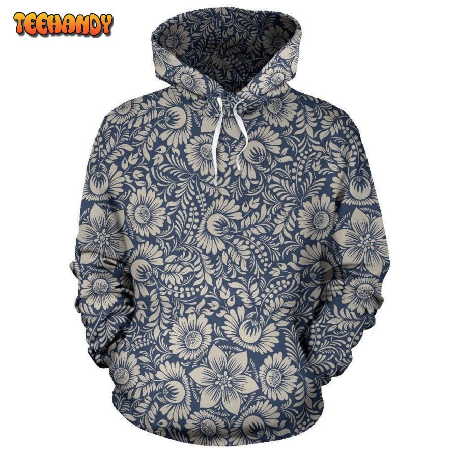 Elegant Floral Print Pattern Pullover 3D Hoodie For Men Women Hoodie