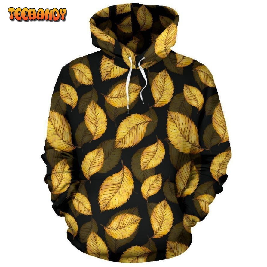 Elm Leave Summer Print Pattern Pullover 3D Hoodie For Men Women