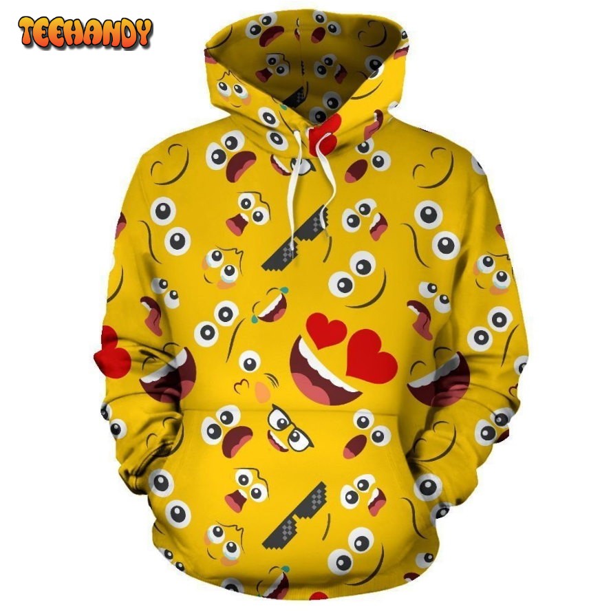 Emoji Face Print Pattern Pullover 3D Hoodie For Men Women Hoodie