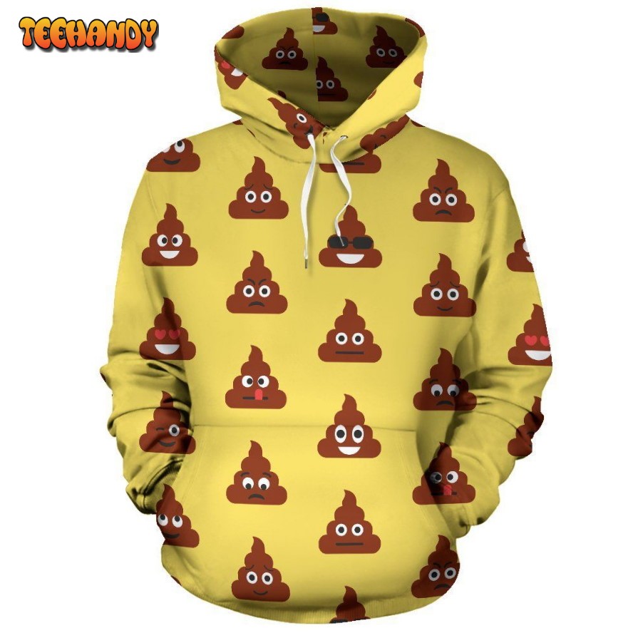 Emoji Poop Print Pattern Pullover 3D Hoodie For Men Women Hoodie