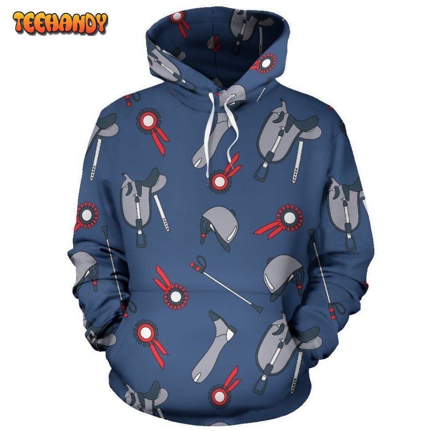 Equestrian Equipment Background Pullover 3D Hoodie For Men Women