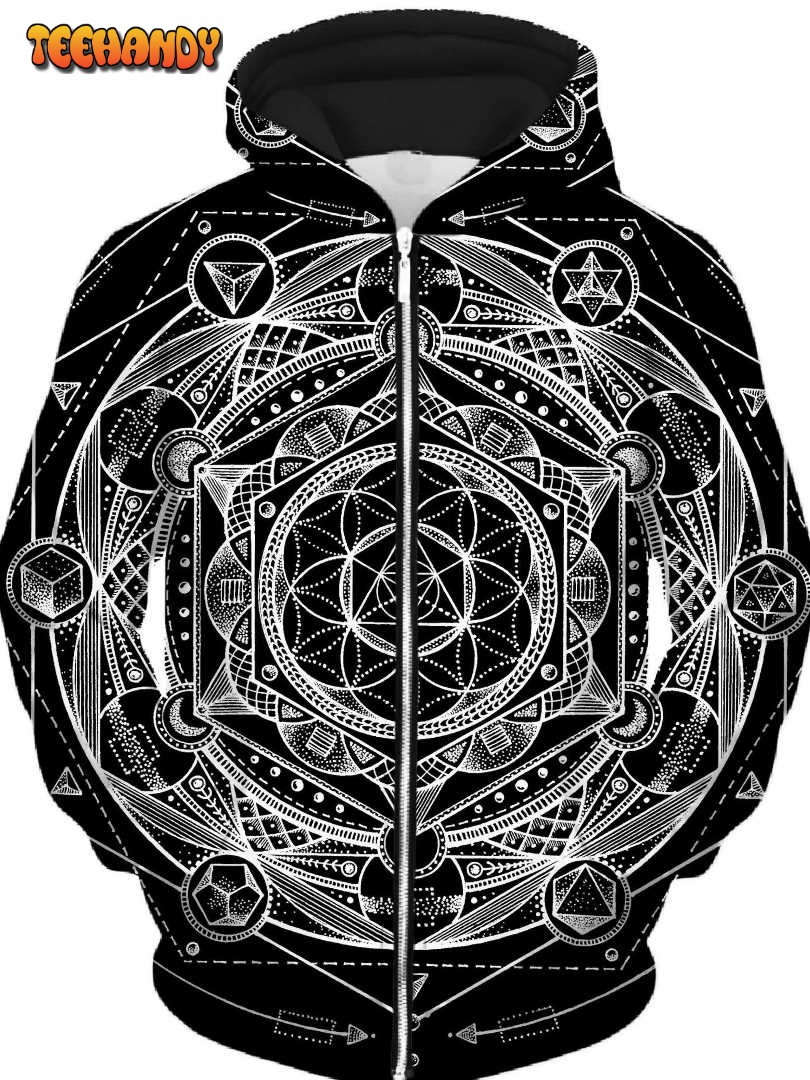 Esoteric Dark Unisex Zip-Up 3D Hoodie For Men Women