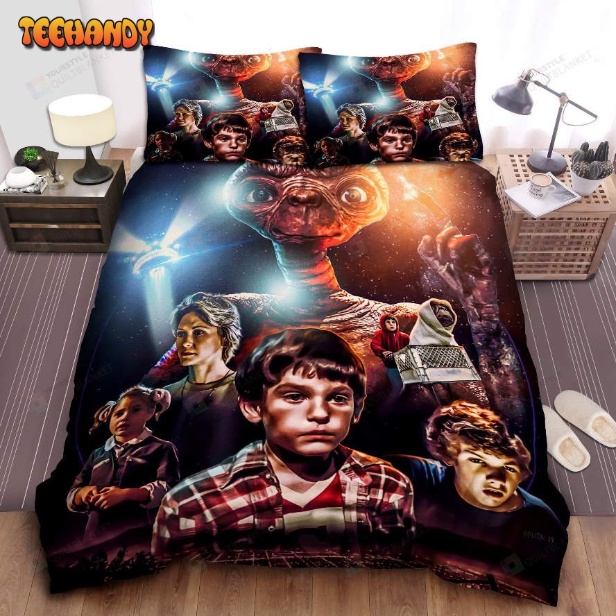 E.T. The Extra-Terrestrial Characters In Digital Illustration Comforter Bedding Sets