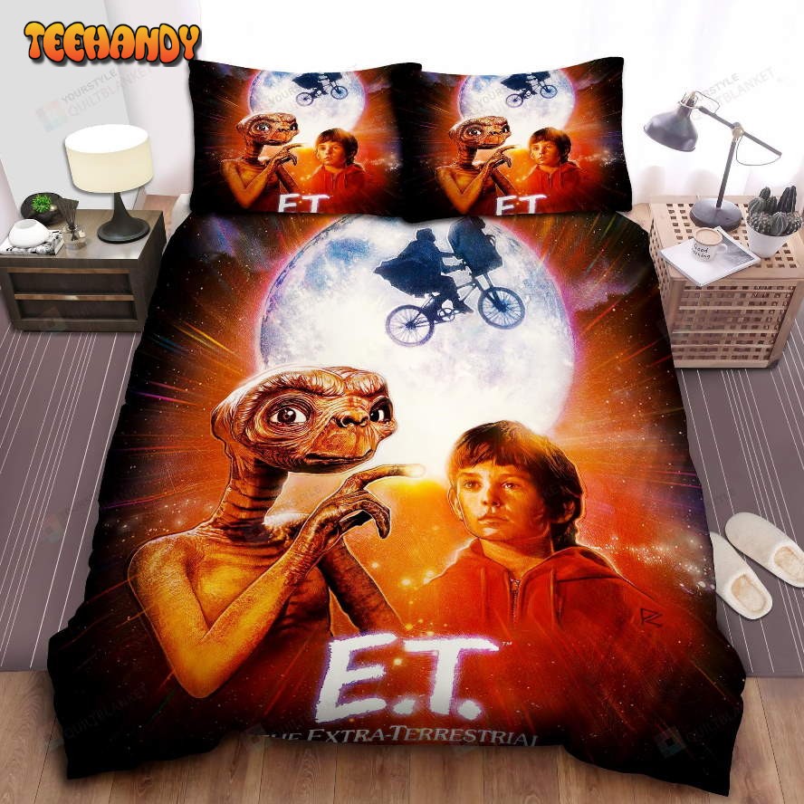 E.T. The Extra-Terrestrial Movie Illustration Spread Comforter Bedding Sets