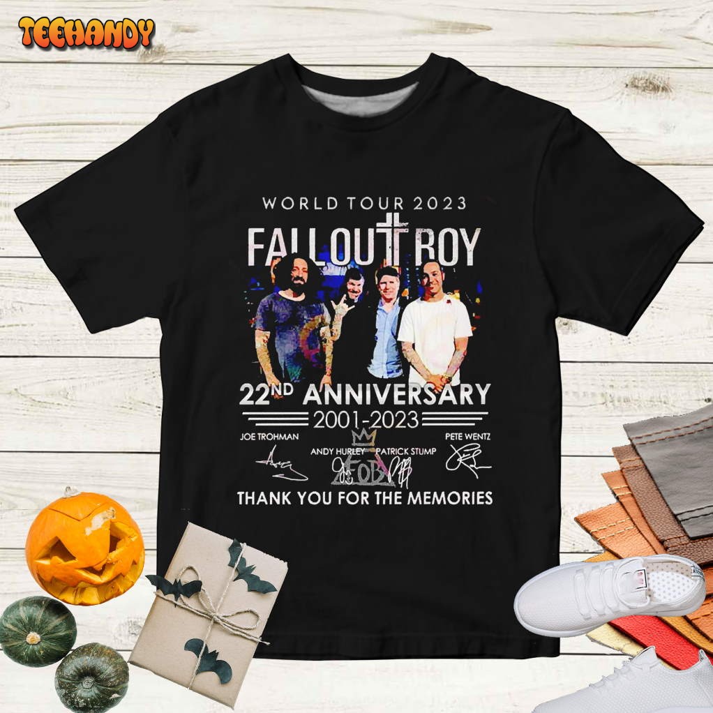 Fall Out Boy World Tour 2023 22nd Anniversary 2001 – 2023 Band T shirt