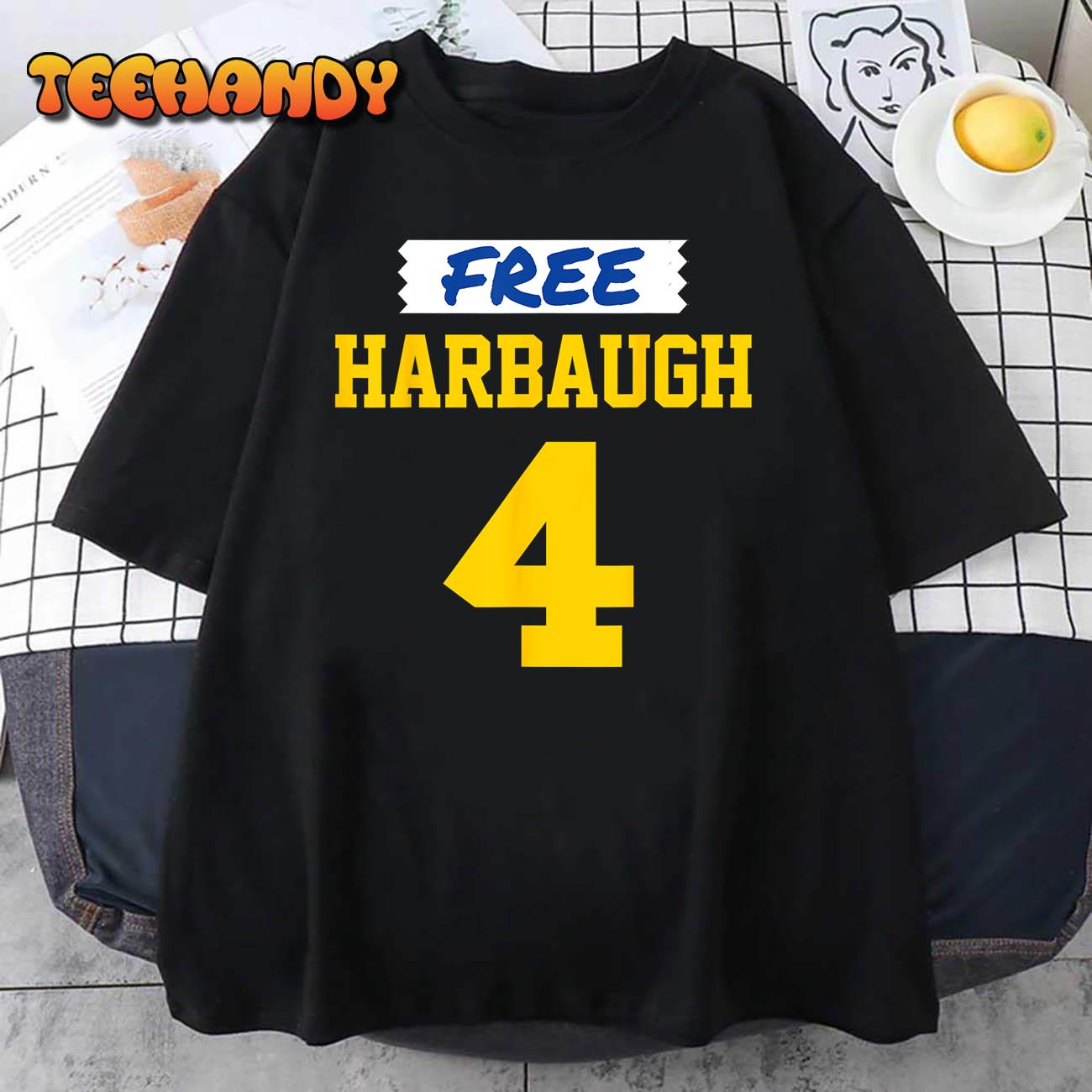 Free Harbaugh Michigan QB T-Shirt