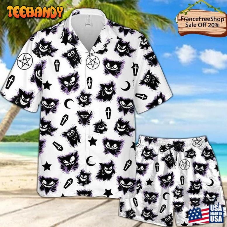 Gengar Ghost Hawaiian Gengar Tropical Beach Shirt