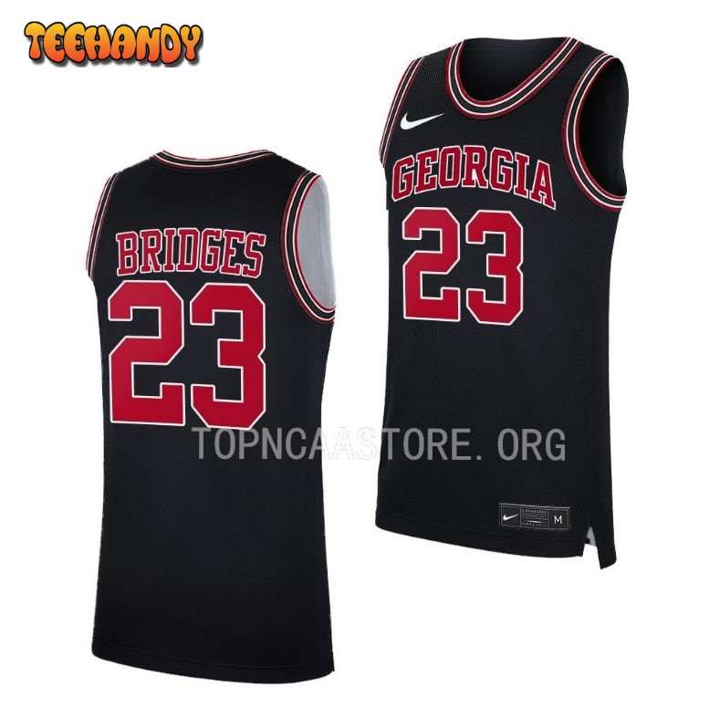 Georgia Bulldogs Braelen Bridges 2023 Black Throwback College Basketball Jersey