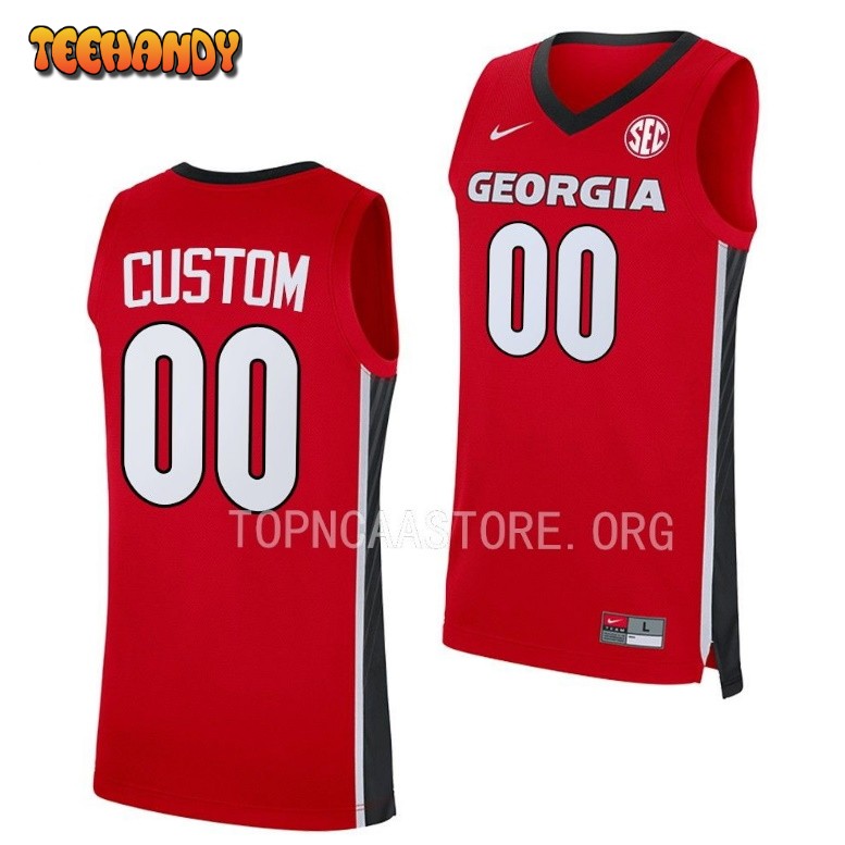 Georgia Bulldogs Custom 2023 Red Away College Basketball Jersey