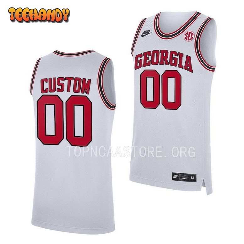 Georgia Bulldogs Custom 2023 White Home College Basketball Jersey