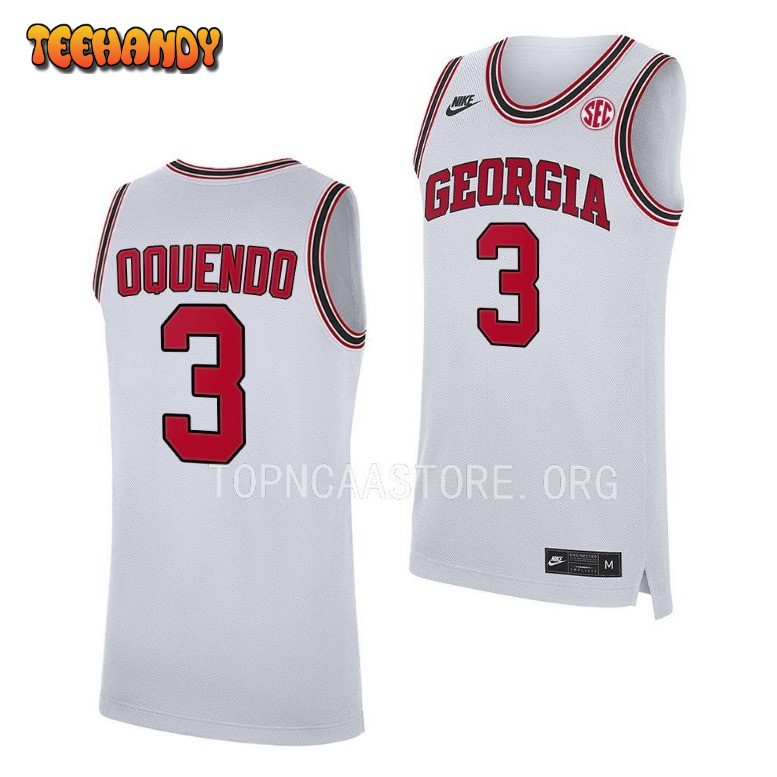 Georgia Bulldogs Kario Oquendo 2023 White Home College Basketball Jersey