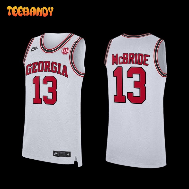 Georgia Bulldogs Mardrez McBride White Home Basketball Replica Jersey