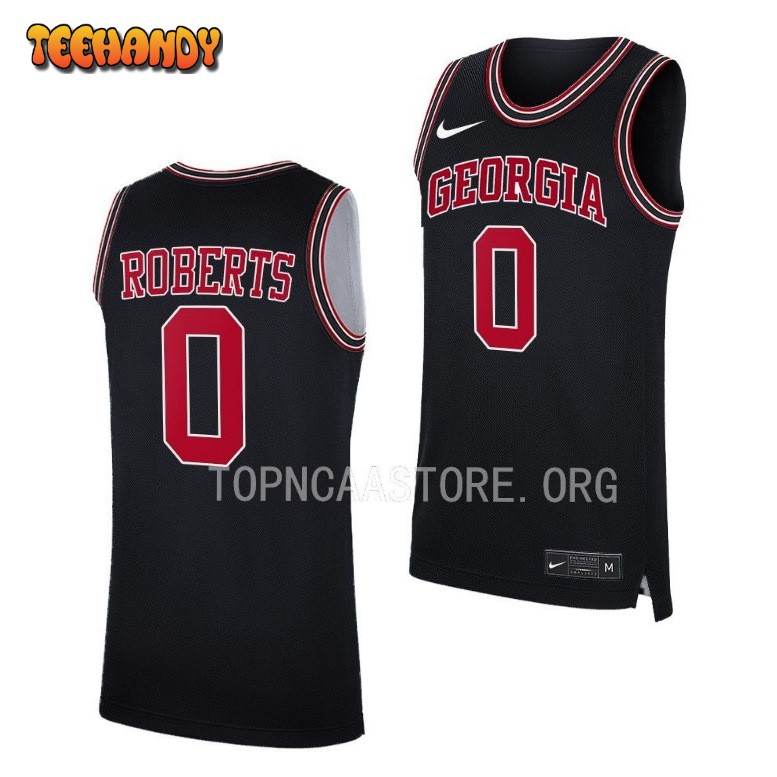 Georgia Bulldogs Terry Roberts 2023 Black Throwback College Basketball Jersey