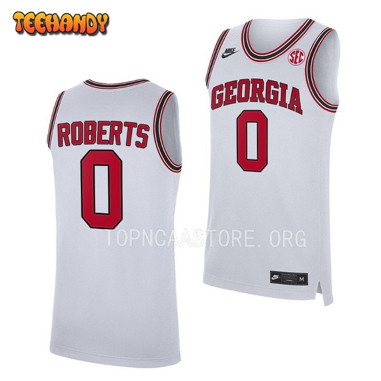 Georgia Bulldogs Terry Roberts 2023 White Home College Basketball Jersey