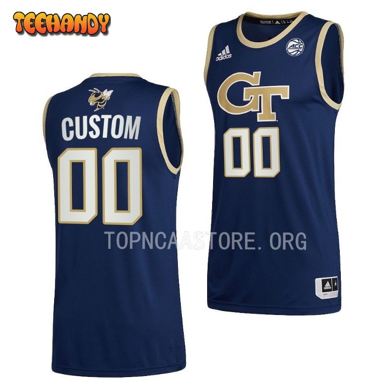 Georgia Tech Yellow Jackets Custom 2023 Navy Alternate College Basketball Jersey