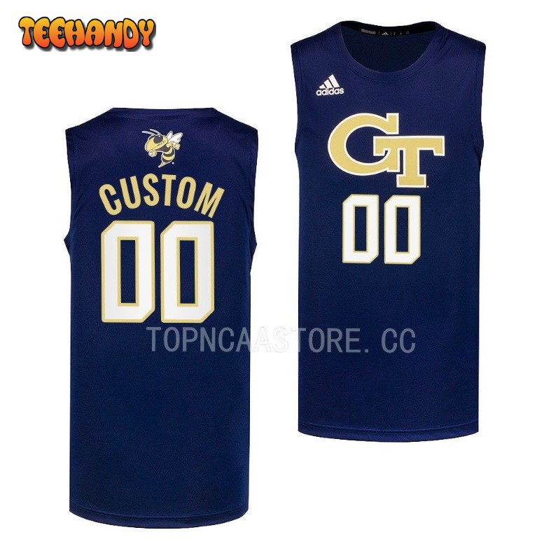 Georgia Tech Yellow Jackets Custom 2023 Navy College Basketball Jersey