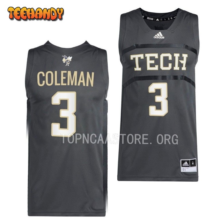 Georgia Tech Yellow Jackets Dallan Coleman 2023 Gray College Basketball Jersey