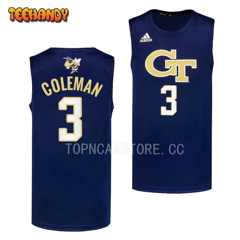 Georgia Tech Yellow Jackets Dallan Coleman 2023 Navy College Basketball Jersey