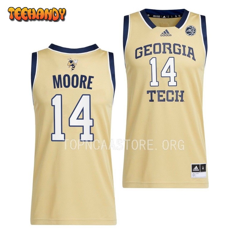 Georgia Tech Yellow Jackets Jalon Moore 2023 Gold Away College Basketball Jersey