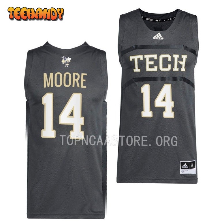 Georgia Tech Yellow Jackets Jalon Moore 2023 Gray College Basketball Jersey