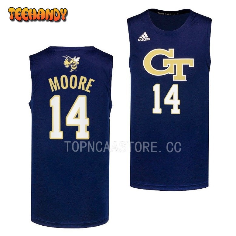 Georgia Tech Yellow Jackets Jalon Moore 2023 Navy College Basketball Jersey