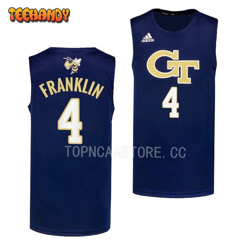 Georgia Tech Yellow Jackets Javon Franklin 2023 Navy College Basketball Jersey