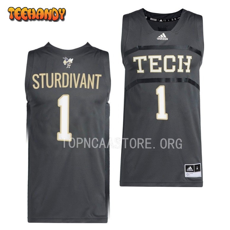 Georgia Tech Yellow Jackets Kyle Sturdivant 2023 Gray College Basketball Jersey