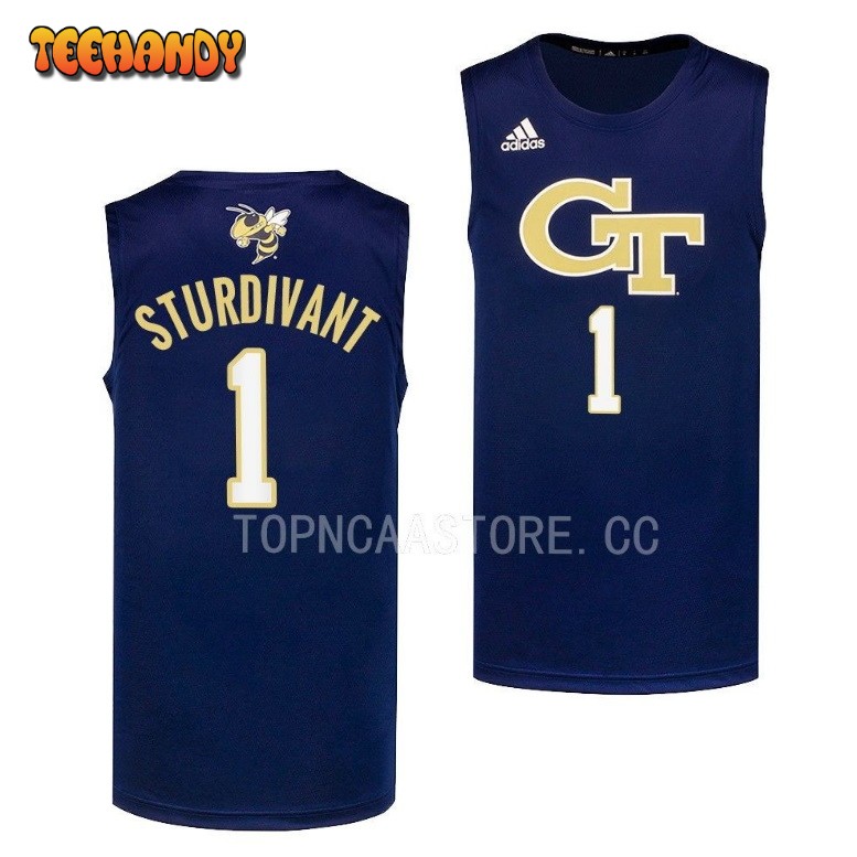 Georgia Tech Yellow Jackets Kyle Sturdivant 2023 Navy College Basketball Jersey