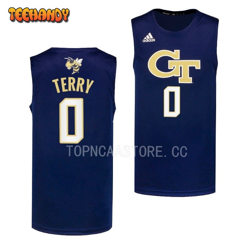 Georgia Tech Yellow Jackets Lance Terry 2023 Navy College Basketball Jersey