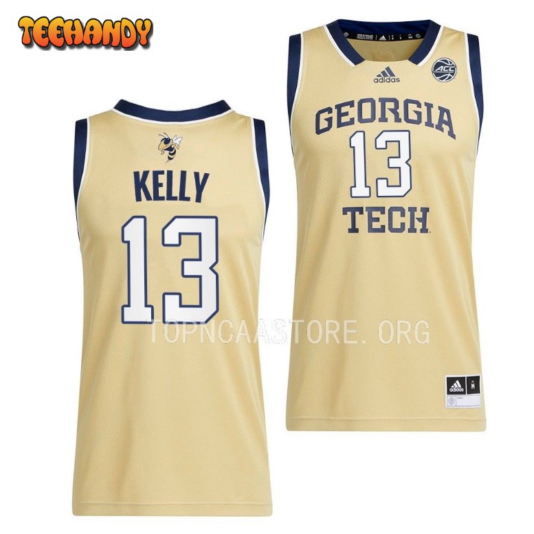 Georgia Tech Yellow Jackets Miles Kelly 2023 Gold Away College Basketball Jersey