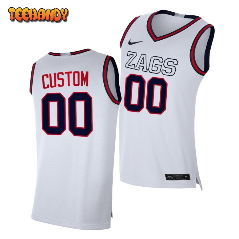 Gonzaga Bulldogs Custom White Replica College Basketball Jersey