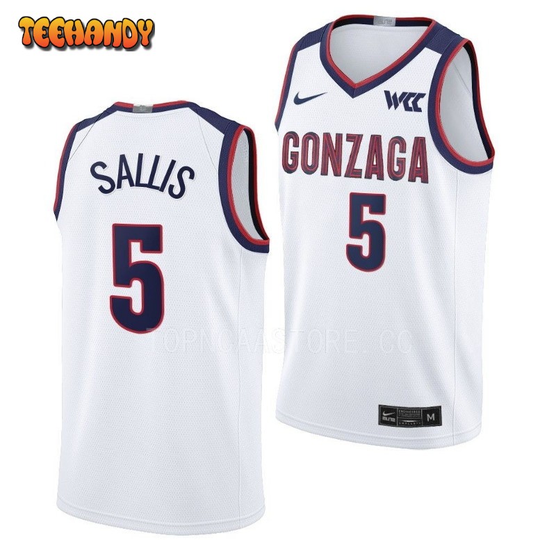 Gonzaga Bulldogs Hunter Sallis 2023 White College Basketball Jersey