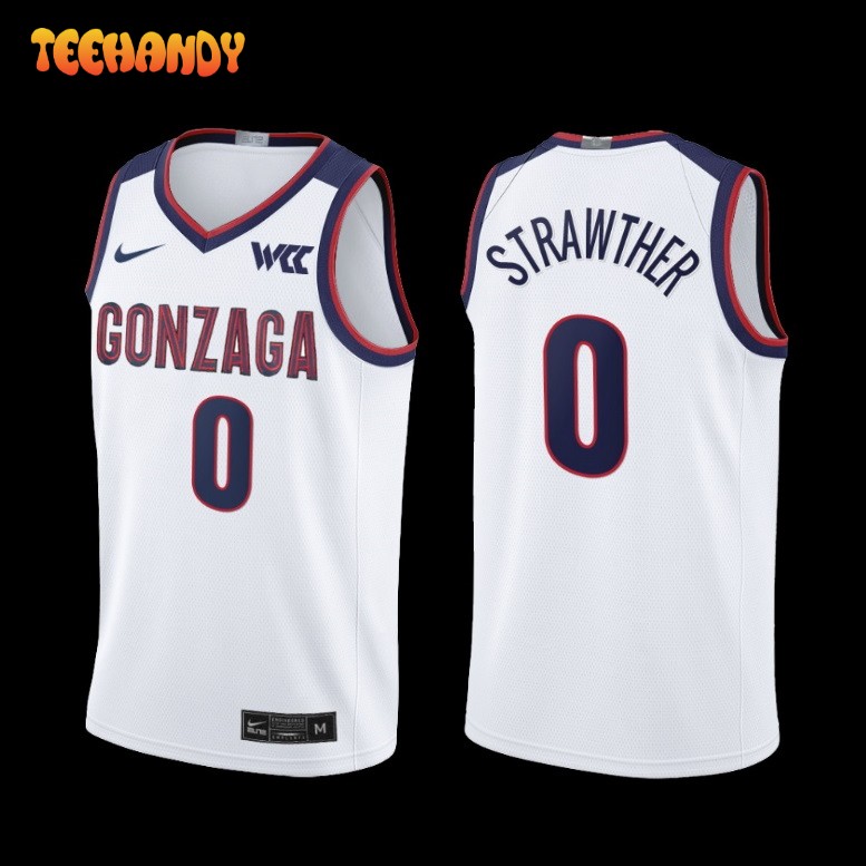 Top Players College Basketball Jerseys Men's #0 Julian Strawther Jersey Gonzaga Bulldogs White