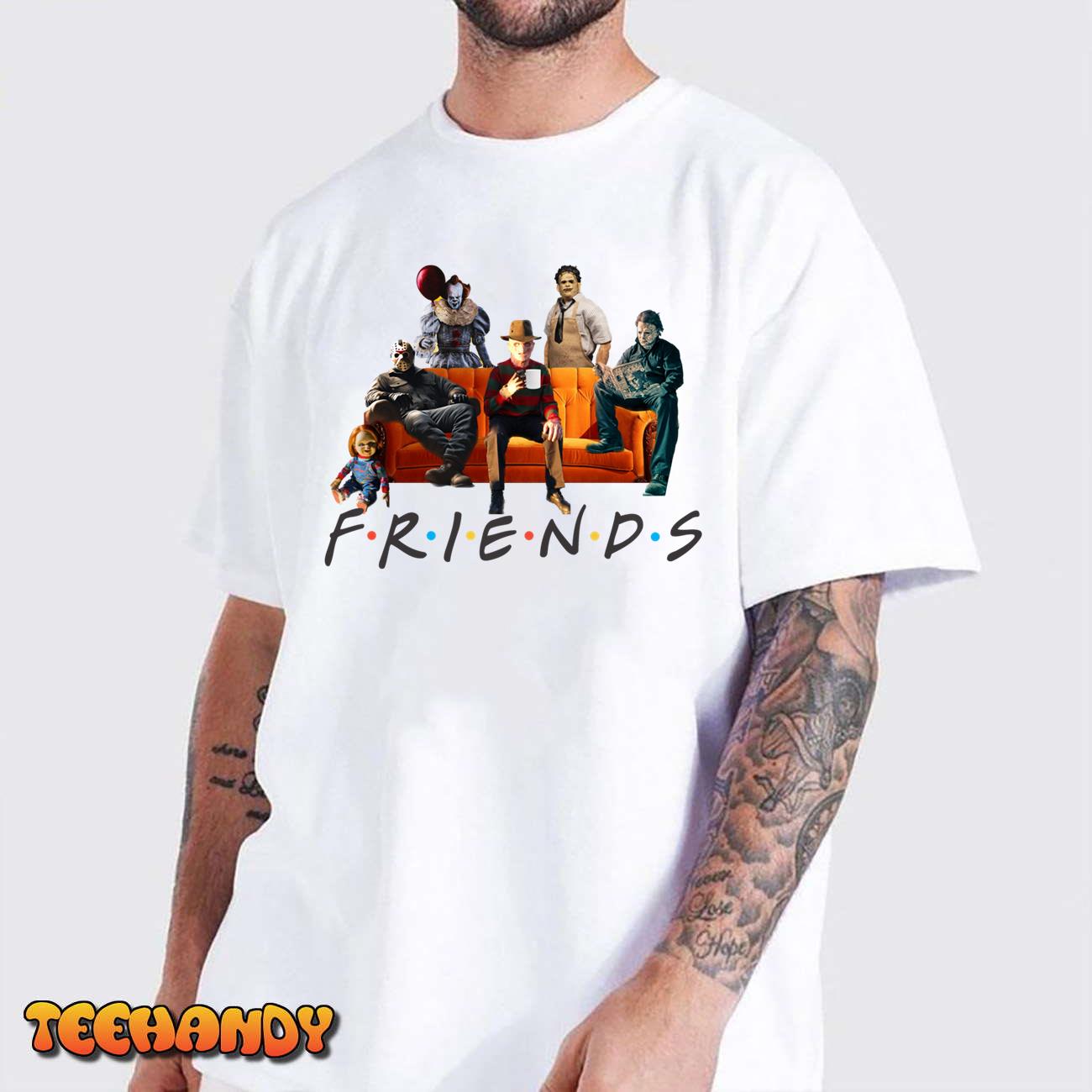 Halloween Friends Crew Gathering on a Spooky Orange Couch Pullover Hoodie