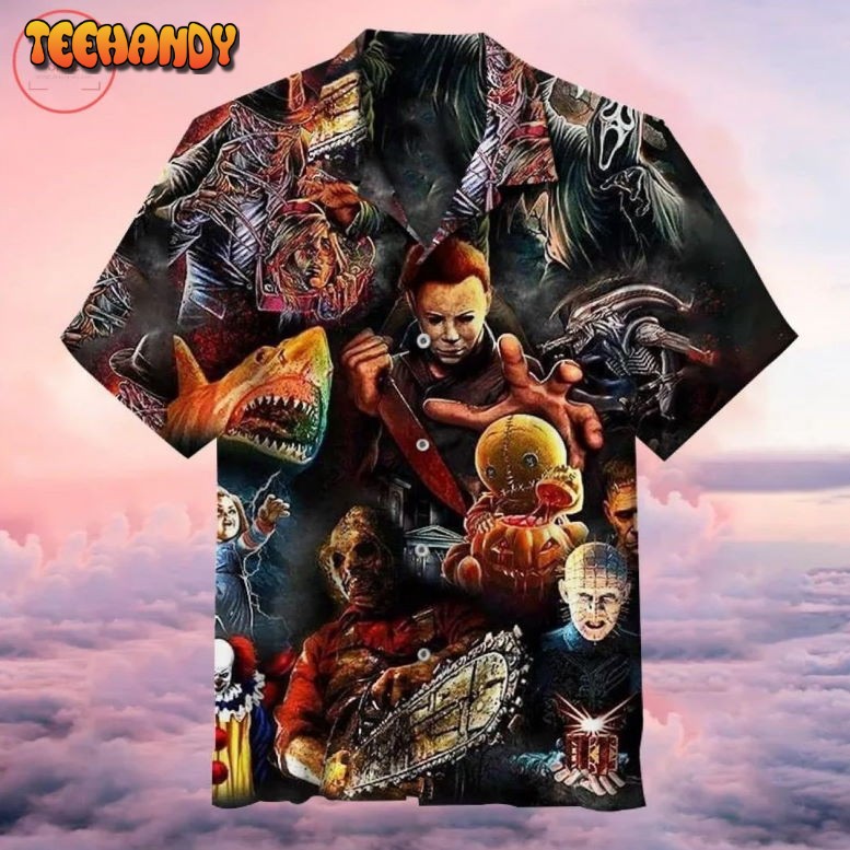 Halloween Horror Movies Hawaiian Shirt, Horror Character Summer Shirt