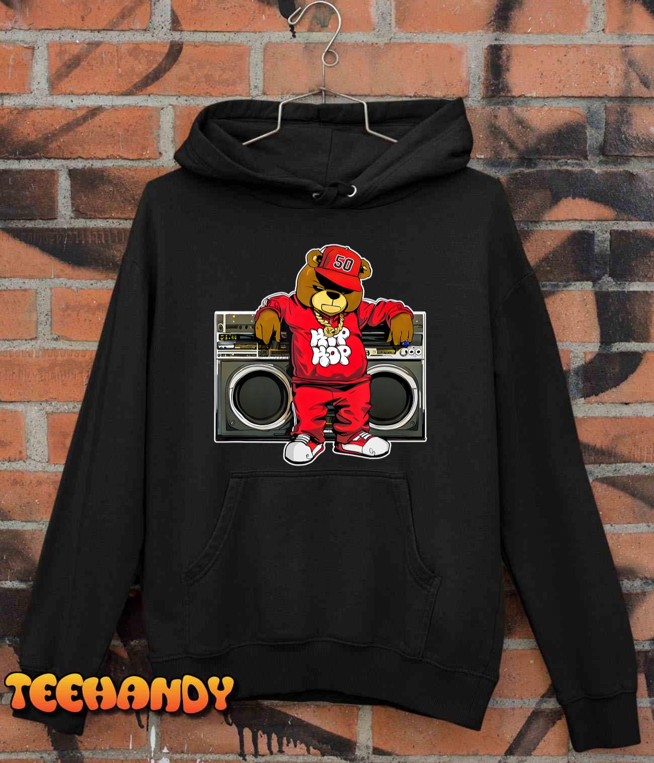 HIP HOP TEDDY BEAR Hip Hop Anniversary Graffiti Boombox T-Shirt